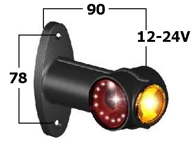 Led ��rivalo 12/24V Pun/Valk/kelt.
