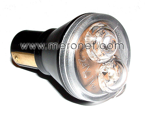 Led  polttimo 24V BA15S pun. E-hyv�ksytty